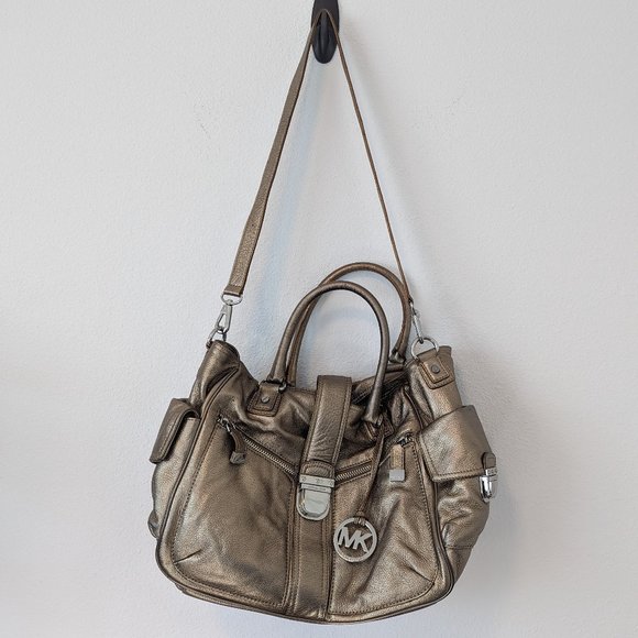 Michael Kors Handbags - Michael Kors Gold purse/bag/satchel medium size